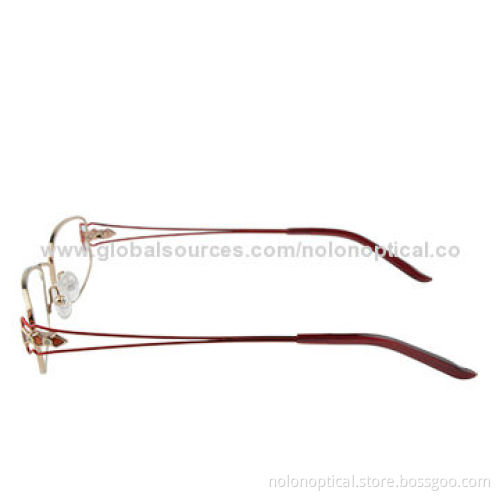 Metallic Women's Optical Light Weight Frame Rhinestone Eyeglasses